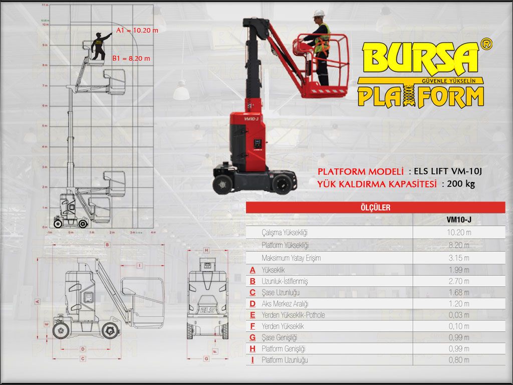 DKEY PLATFORM - 10 Metre Dikey Platform ELS